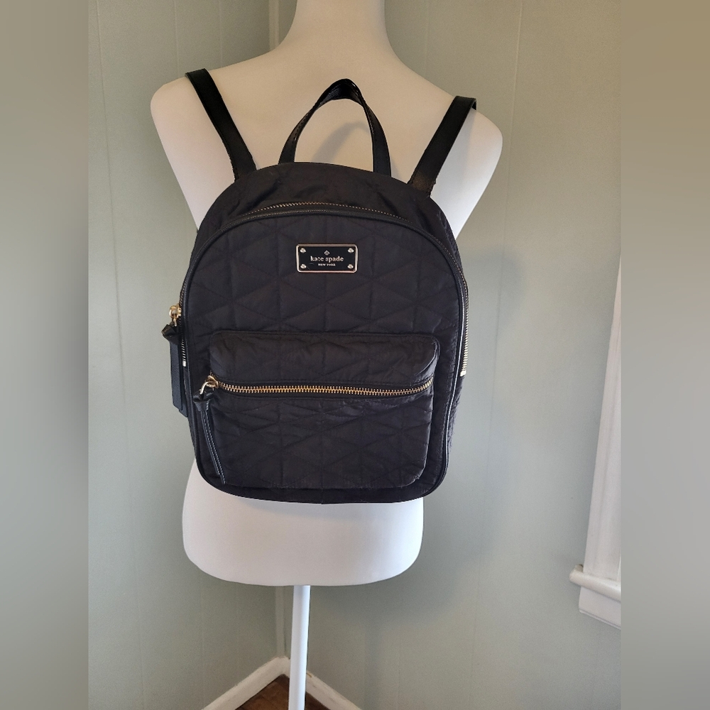 Kate Spade Black Quilted Small Backpack